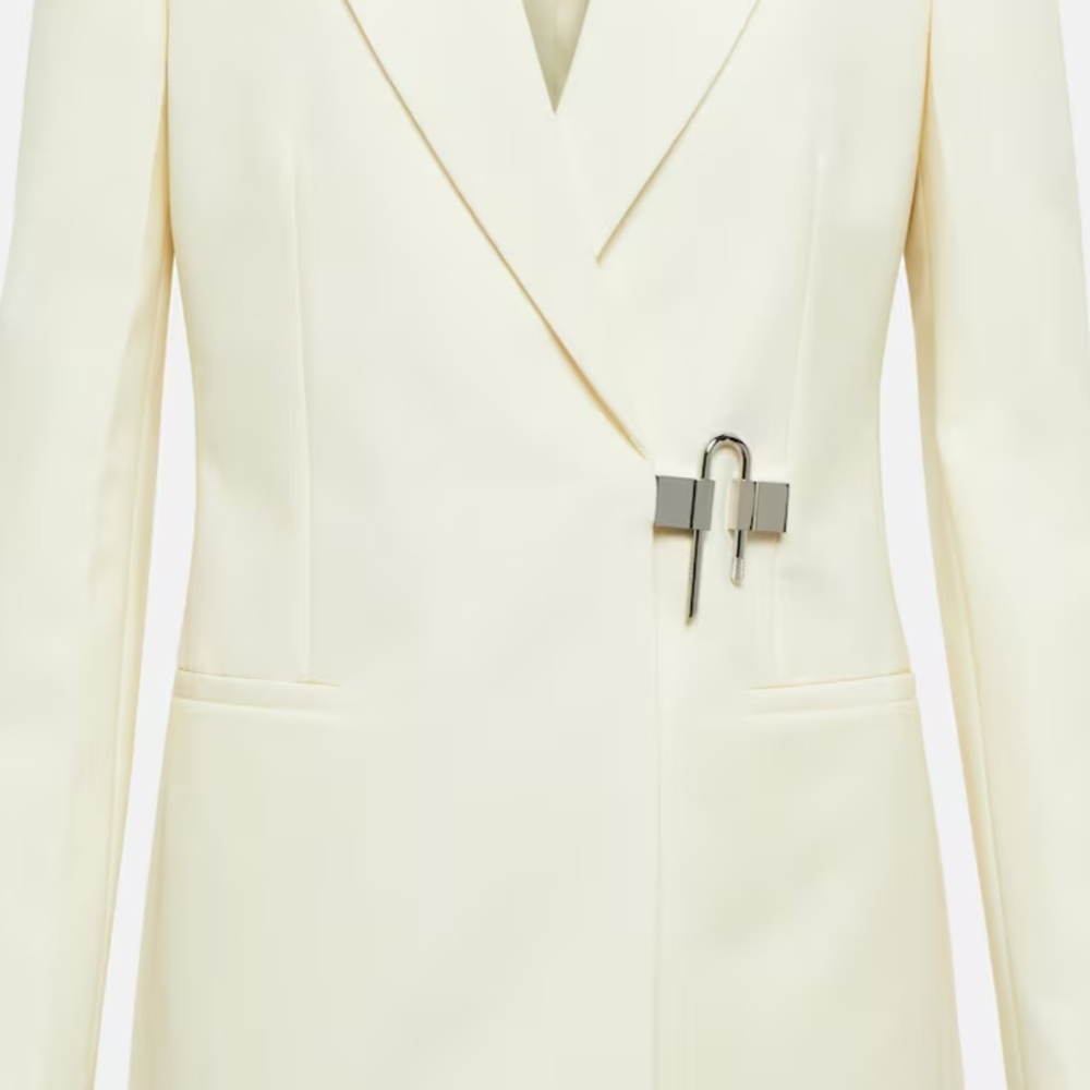 COPY - Cream Blazer GIVENCHY with Unique Closure and Textured Fabric Size 36